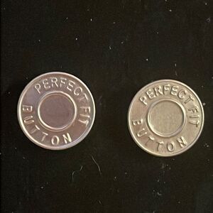 2/3” x 2/3” Perfect Fit Button round silver tone snap pant extender